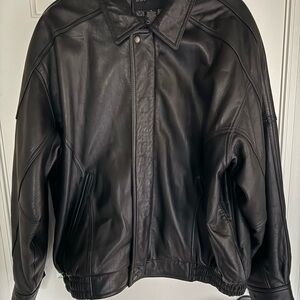 Croft and Barrow Men's Black Leather Jacket XL